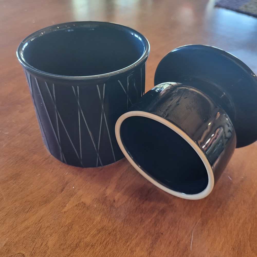 Navy Blue Ceramic Jar with Lid - Picture 2 of 7